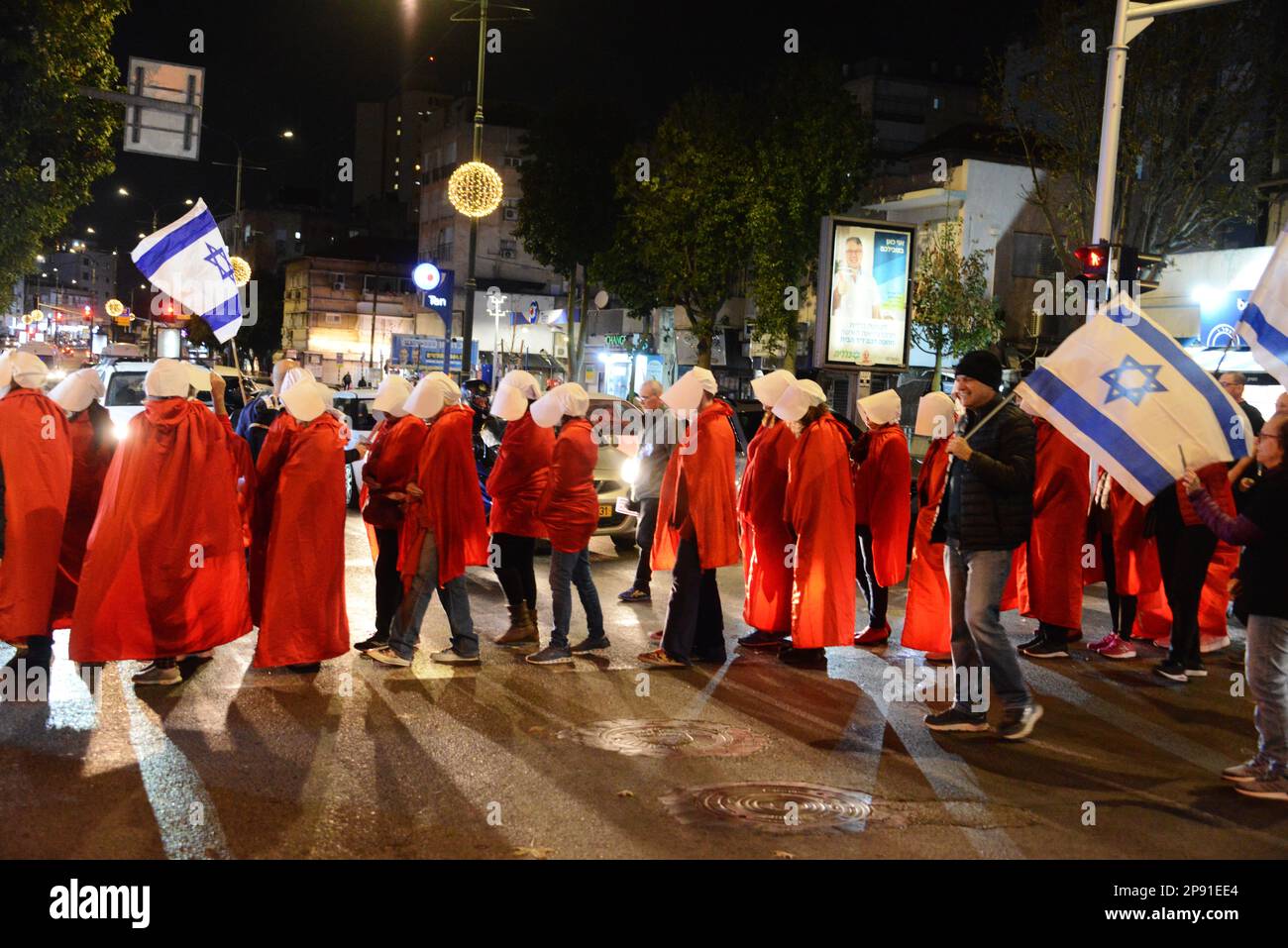 Handmaid's Tale -  protest across Israel. News. Against the transformation of Israel from democracy, to dismisses women and human  rights Stock Photo