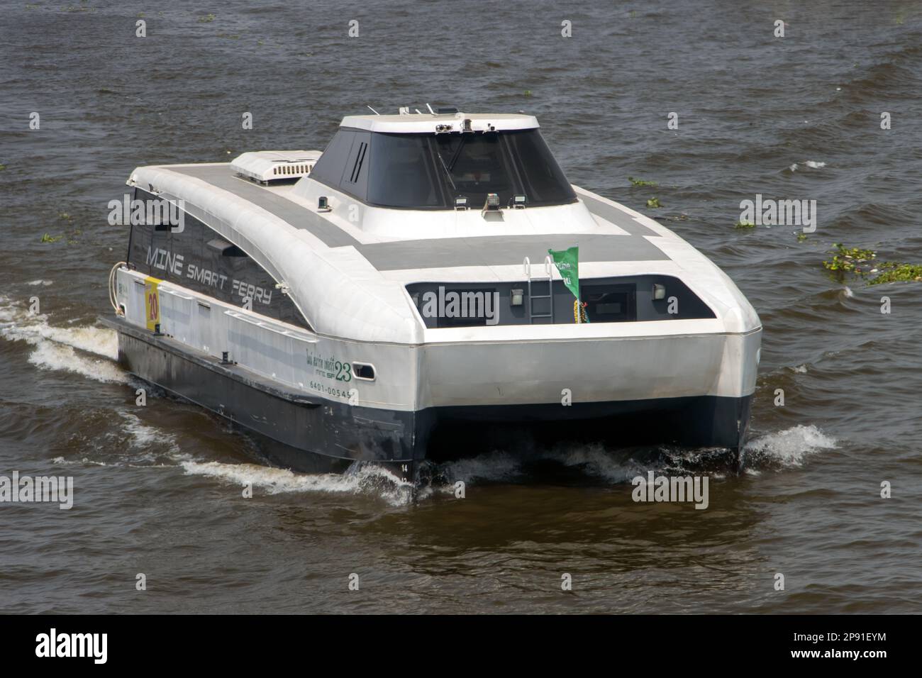 BANGKOK, THAILAND, MAR 06 2023, The MINE Electric Smart Ferry sails