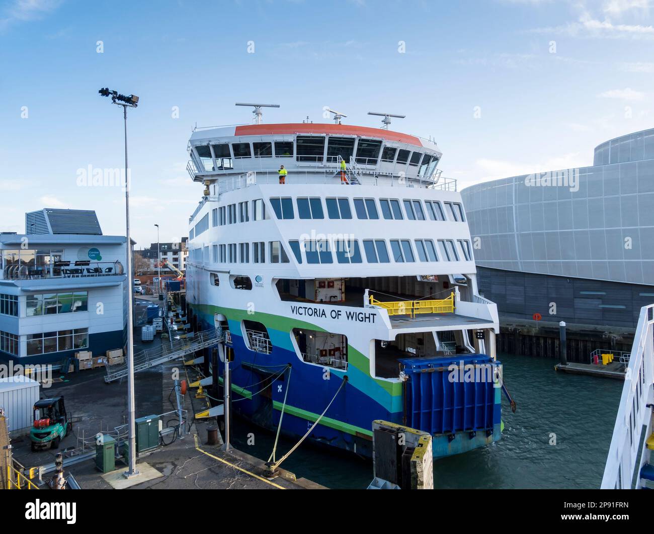 New Vehicle and passenger ferry Victoria of Wight, Wightlink ferry line December 2022 Stock Photo