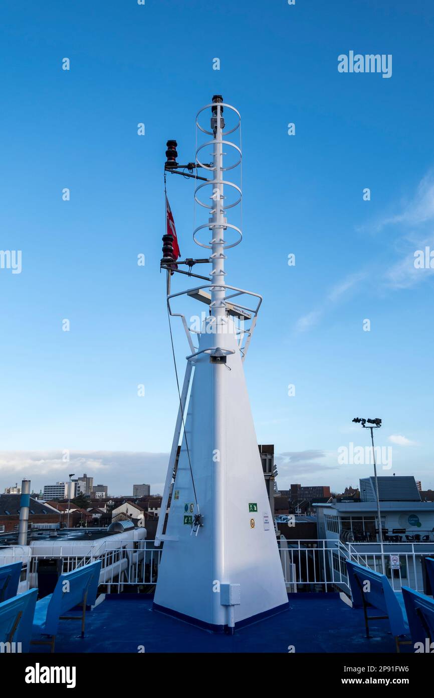 Wightlink ferry St Faith mast, Portsmouth harbour 2022 Stock Photo