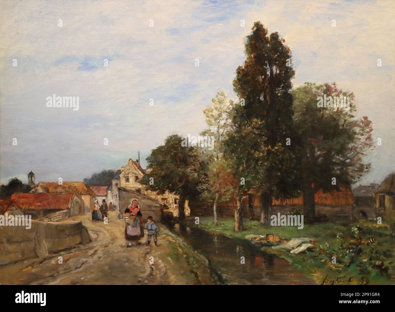 In der Umgebung von Nevers (In the Outskirts of Nevers) by Dutch painter Johan Barthold Jongkind at the Wallraf-Richartz Museum, Cologne, Germany Stock Photo