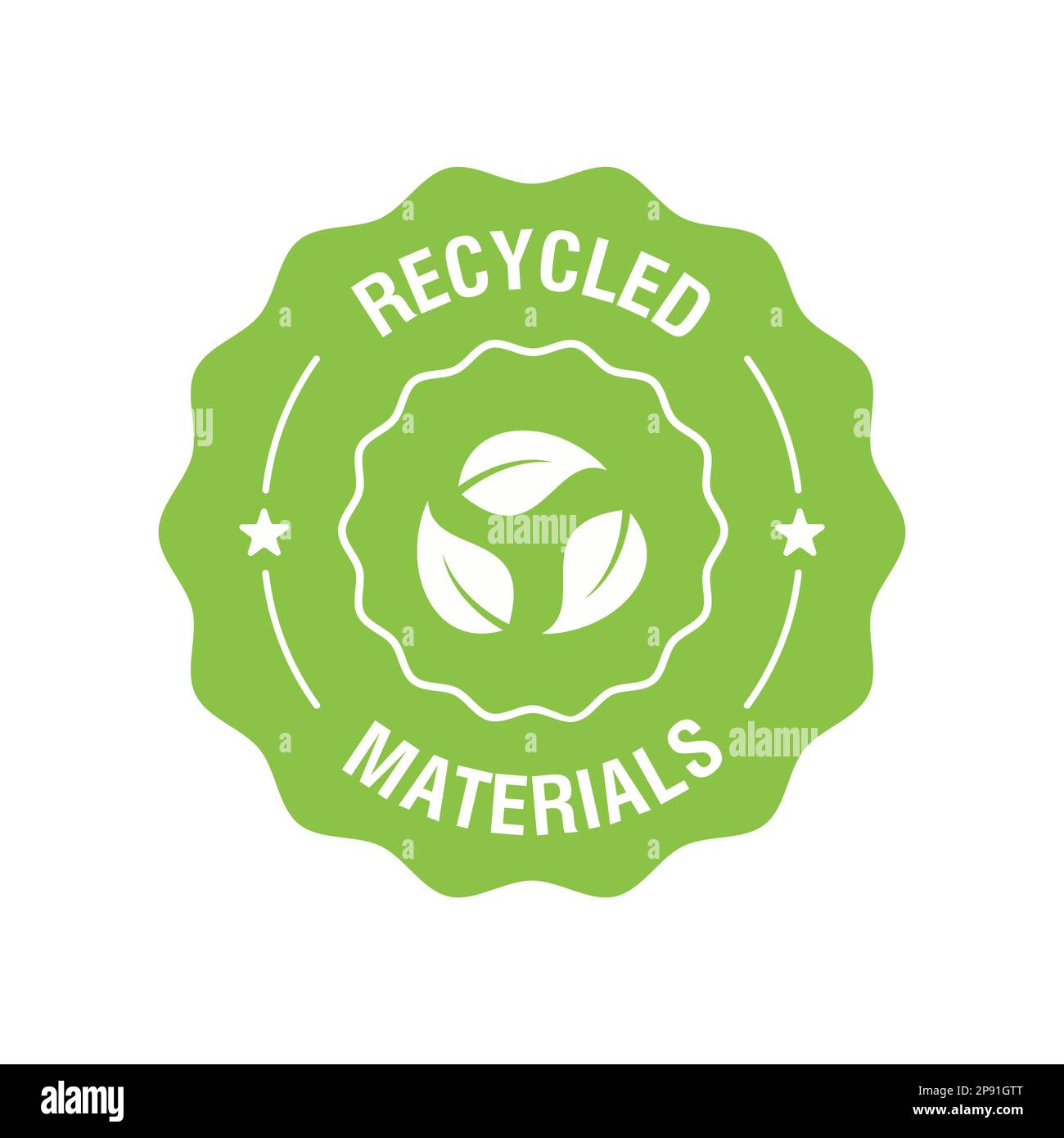 Recycled materials vector icon, logo, badge or label. Vector illustration Stock Vector Image
