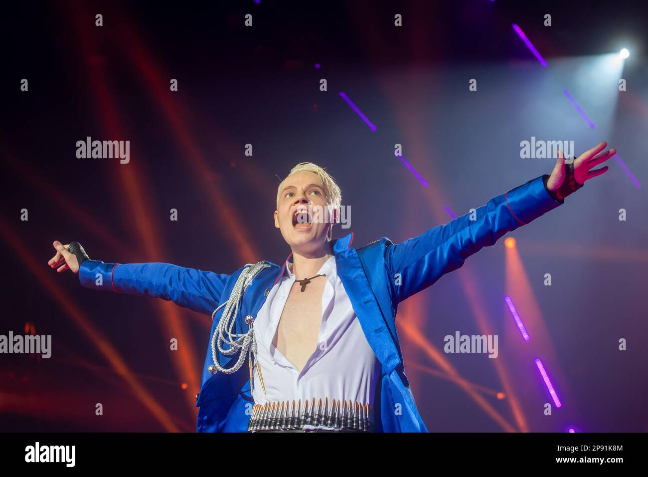 'Moscow. Singer SHAMAN (Yaroslav Dronov) performs at a solo concert at