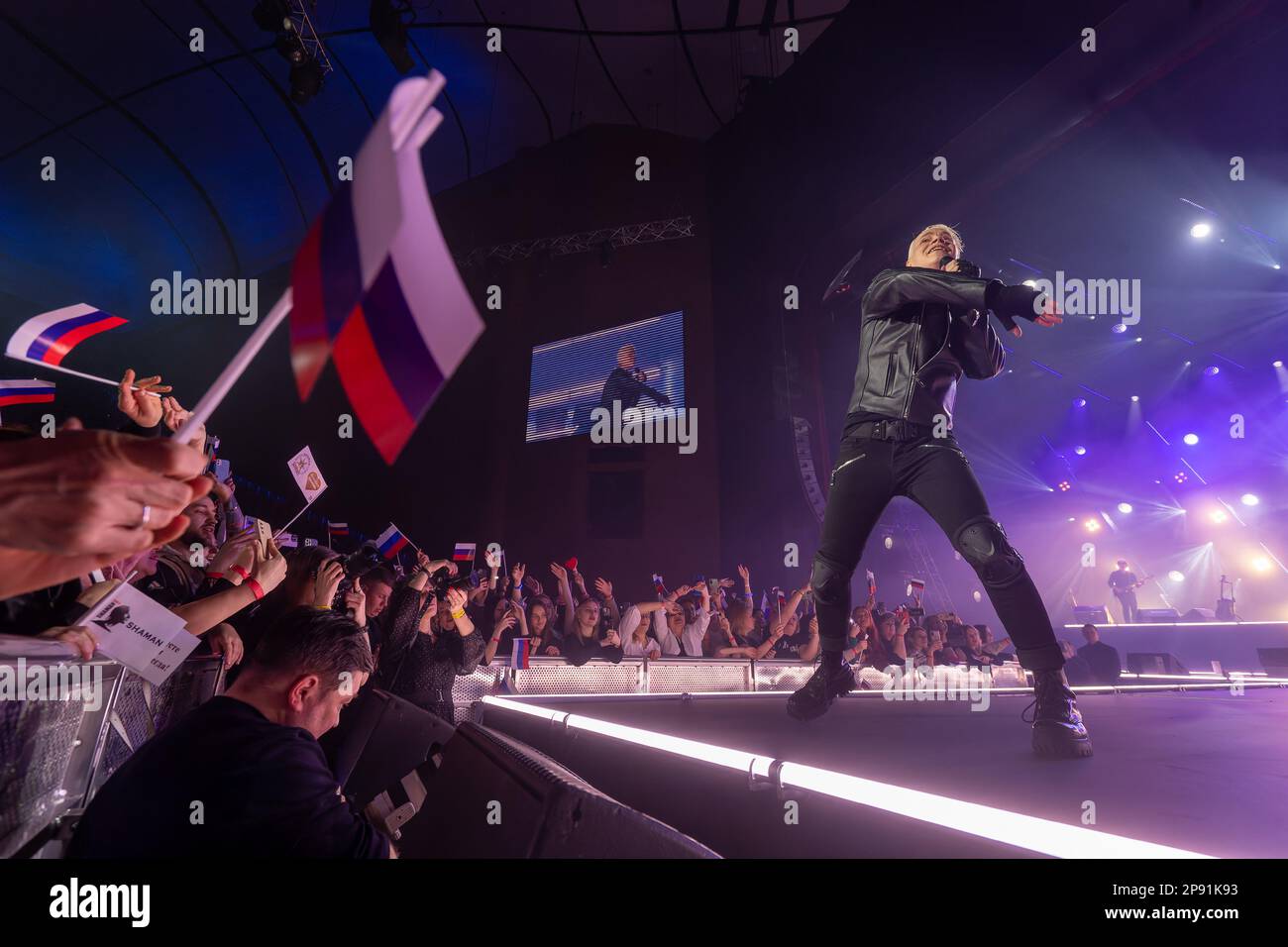 'Moscow. Singer SHAMAN (Yaroslav Dronov) performs at a solo concert at