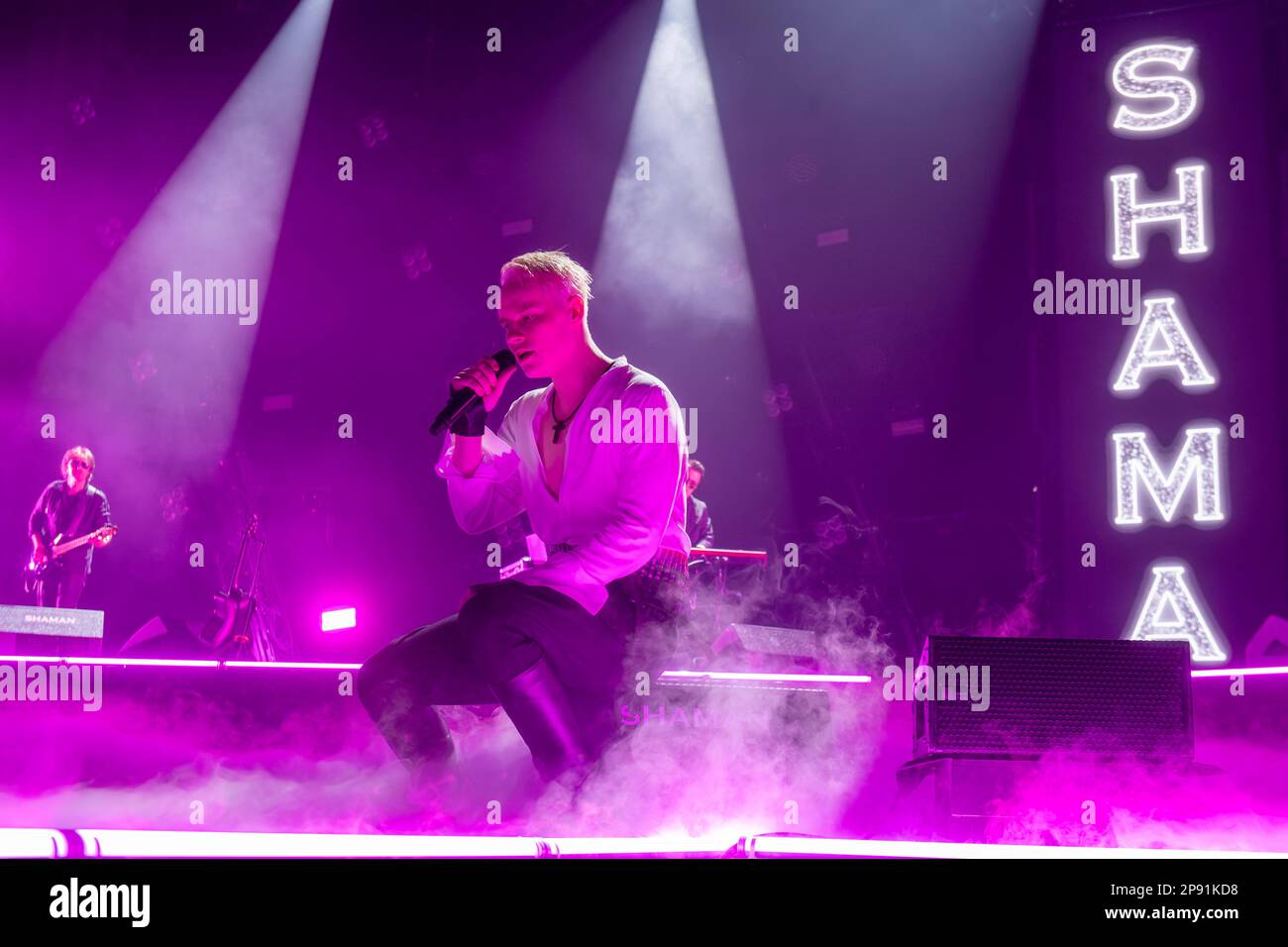 'Moscow. Singer SHAMAN (Yaroslav Dronov) performs at a solo concert at