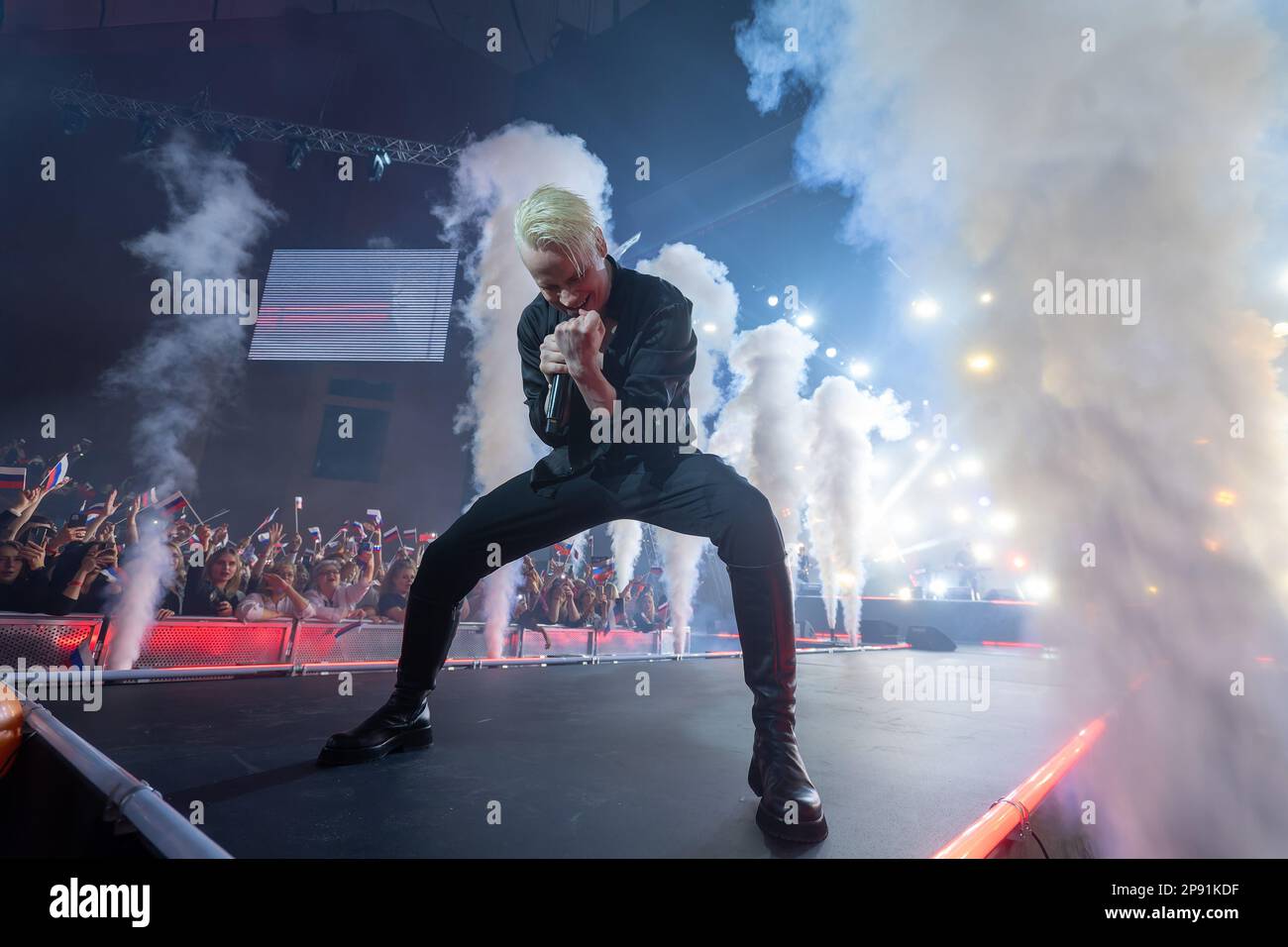 'Moscow. Singer SHAMAN (Yaroslav Dronov) performs at a concert in