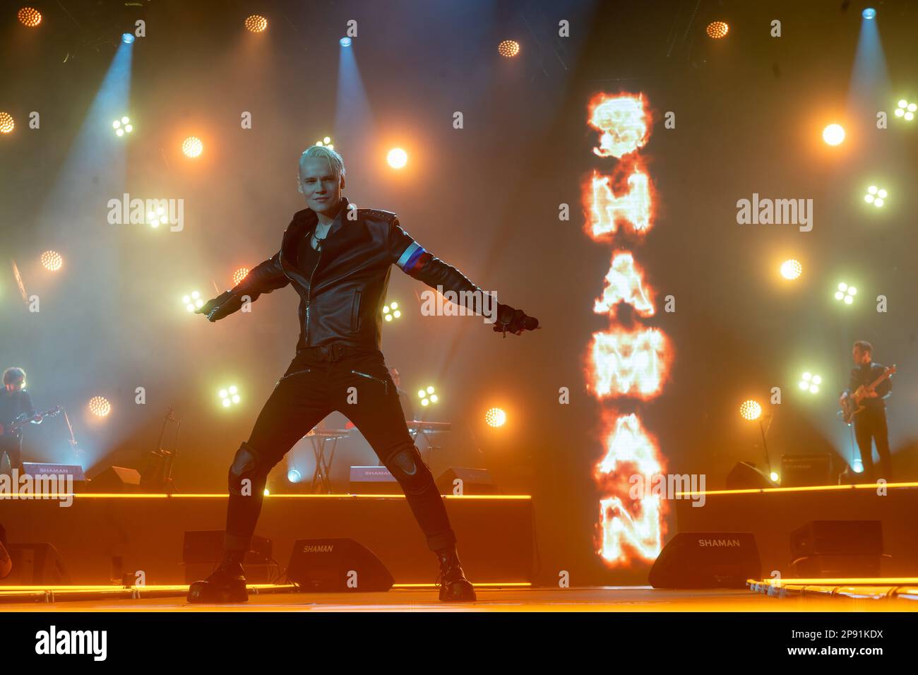 'Moscow. Singer SHAMAN (Yaroslav Dronov) performs at a concert in