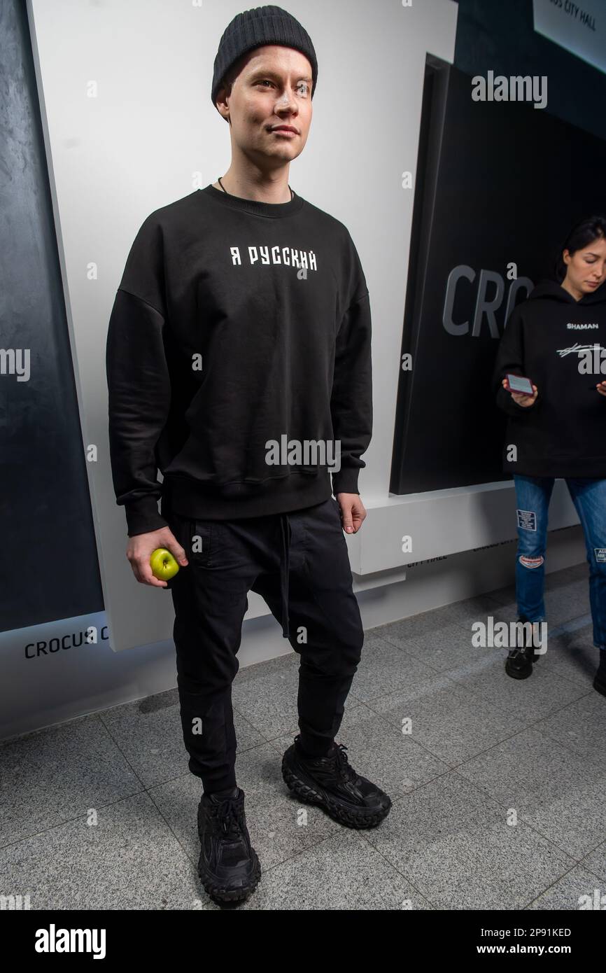 'Moscow. Singer SHAMAN (Yaroslav Dronov) before performing at a concert