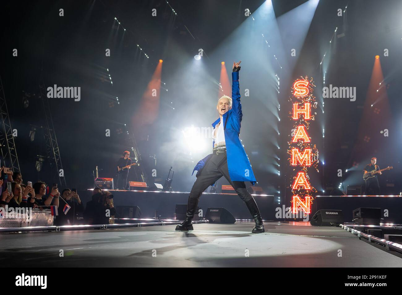 'Moscow. Singer SHAMAN (Yaroslav Dronov) performs at a solo concert at
