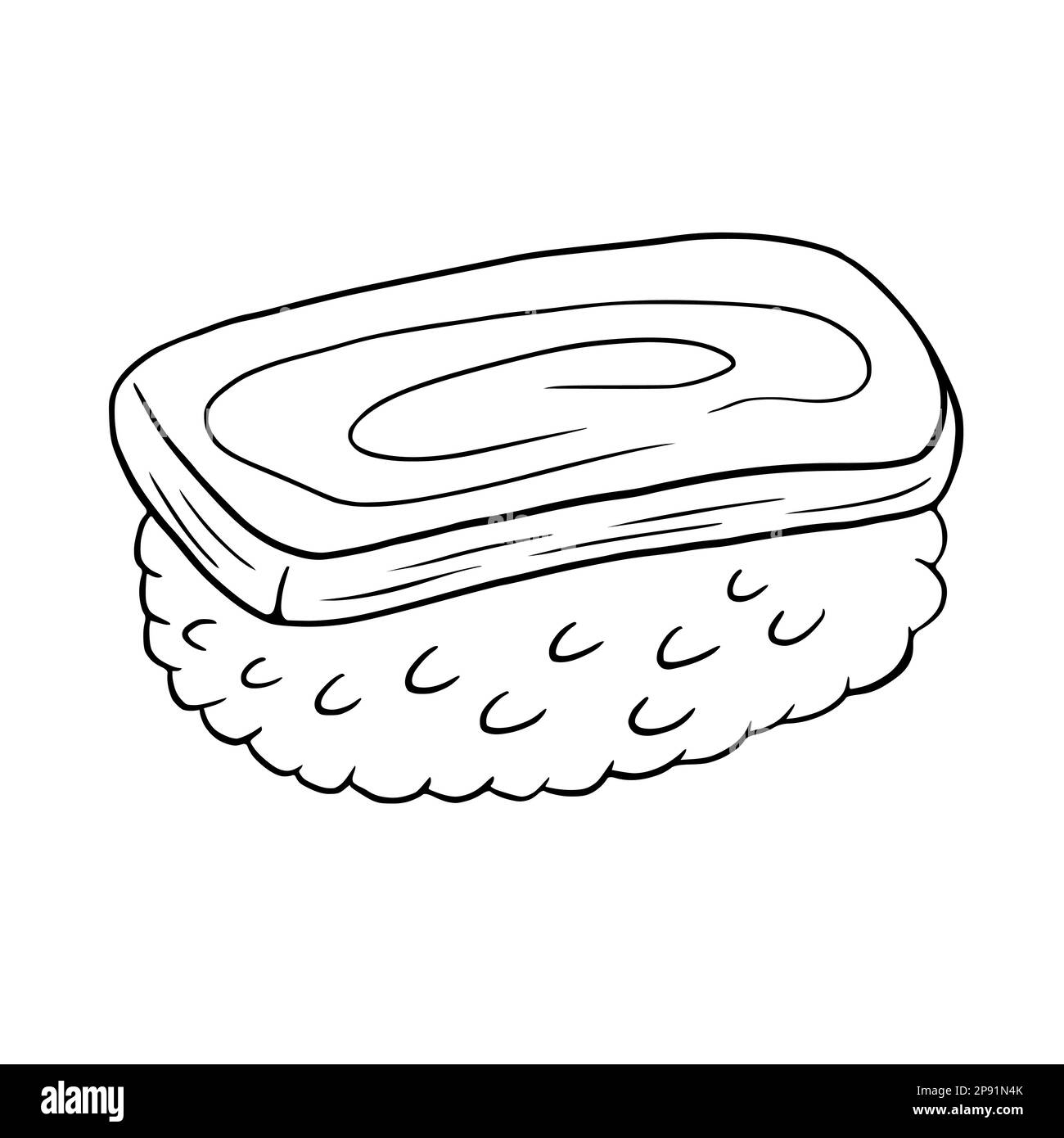 Sushi hand drawn isolated on white background. Vector illustration ...