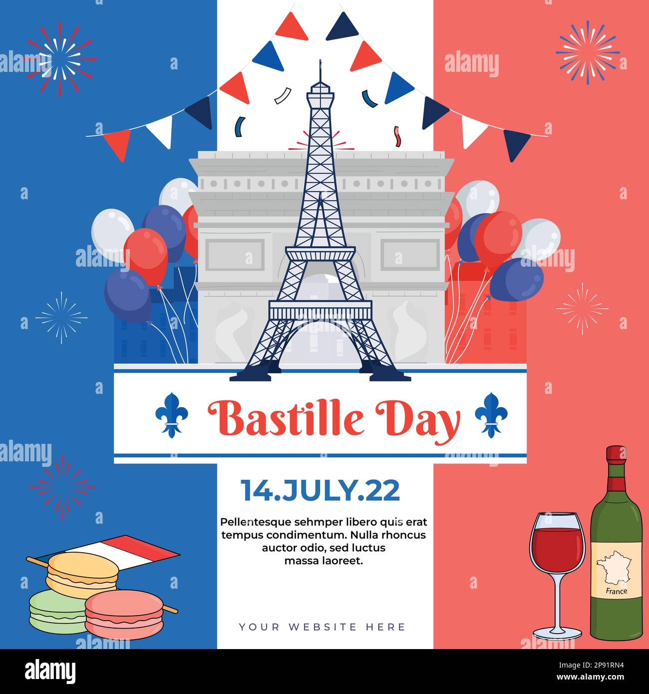 The French National Day.Happy Bastille Day Stock Vector Image & Art Alamy