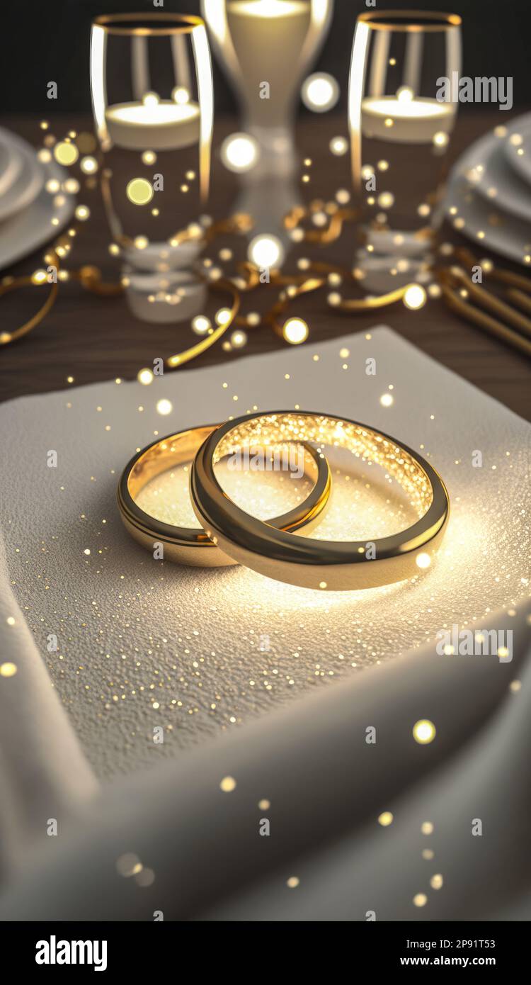 Luxury gold wedding rings hi-res stock photography and images - Alamy