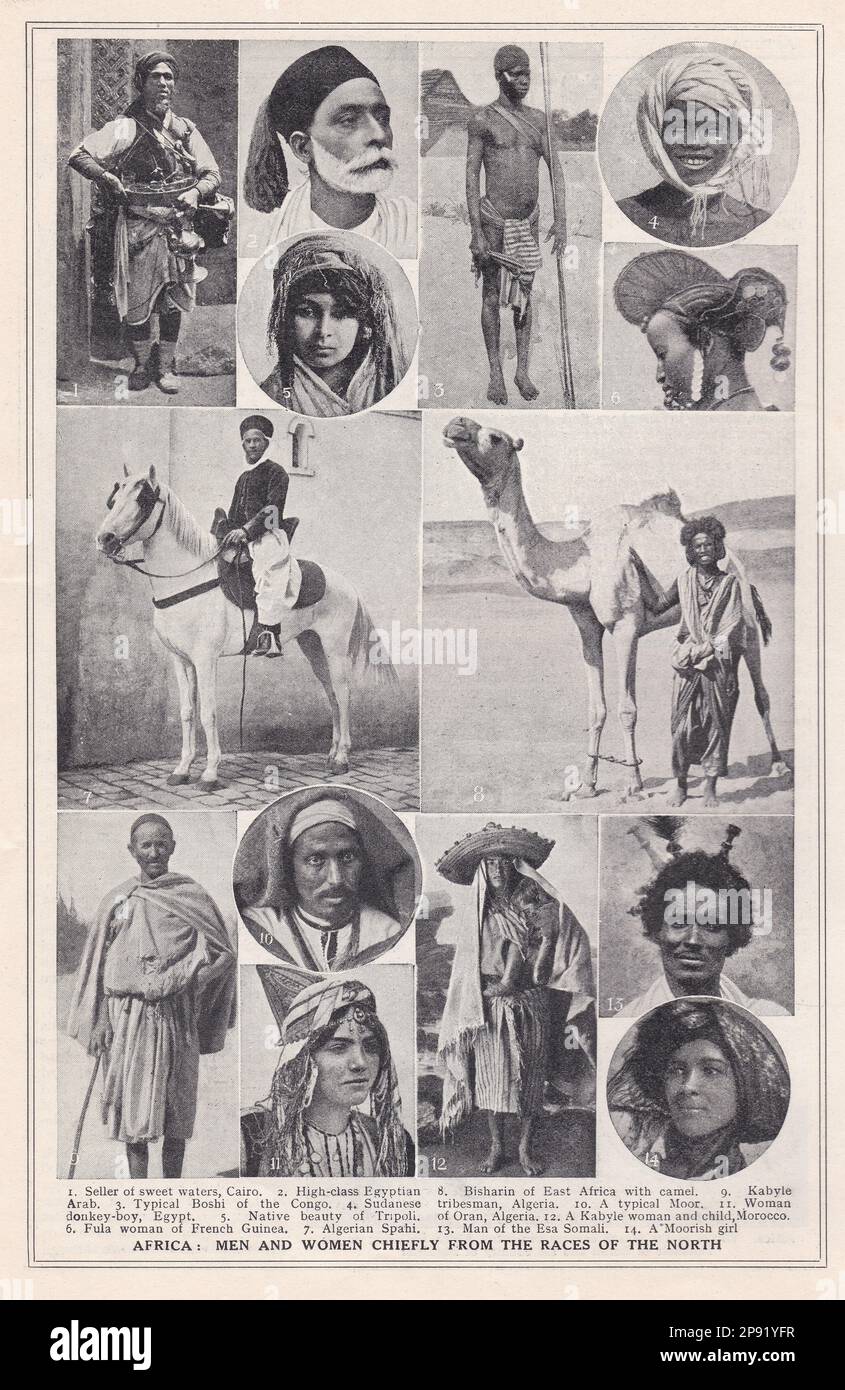 Africa - Men and women chiefly from the races of the north. Stock Photo
