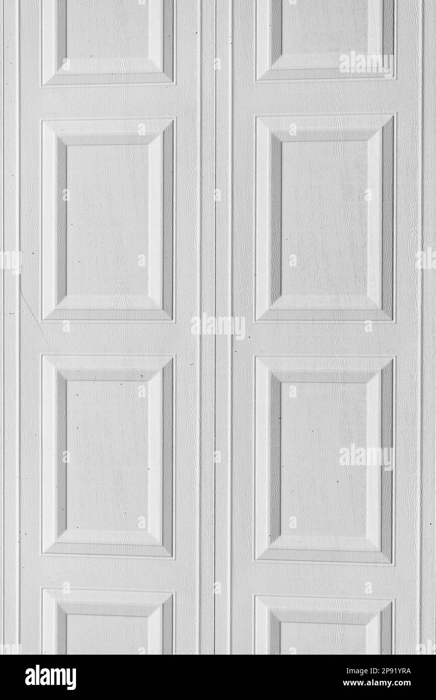 White door panel molding allover pattern textured background Stock