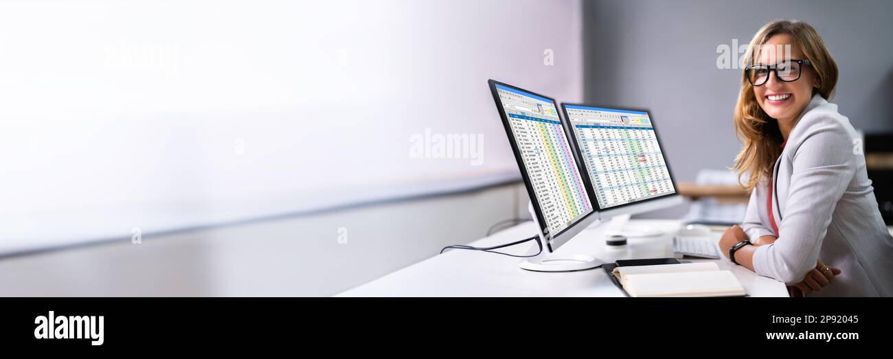 Professional Data Analyst And Medical Billing Coding Women Stock Photo