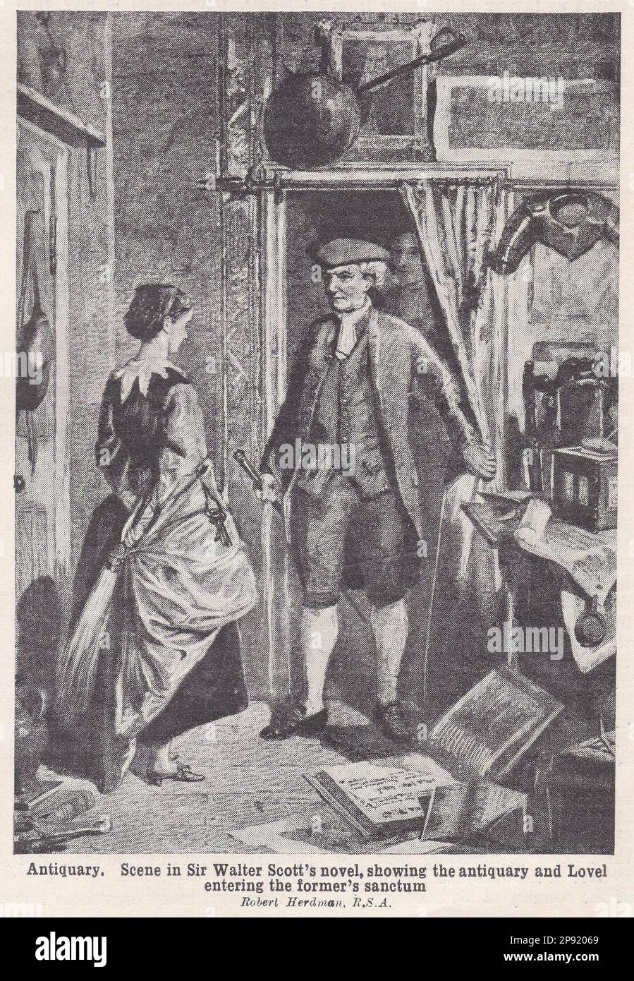 Antiquary Scene In Sir Walter Scott s Novel Showing The Antiquary Antiquary Scene In Sir Walter Scott s Novel Showing The Antiquary