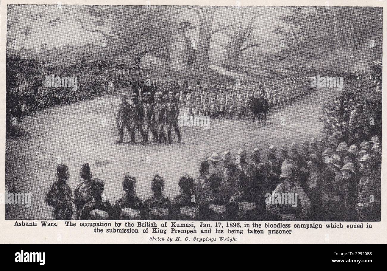 Ashanti Wars - The occupation by the British of Kumasi, January 17th, 1896. Stock Photo