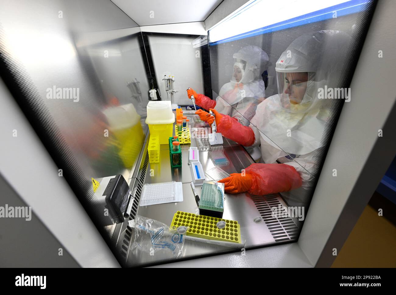 Vestec, Czech Republic. 10th Mar, 2023. The laboratory for working with highly infectious