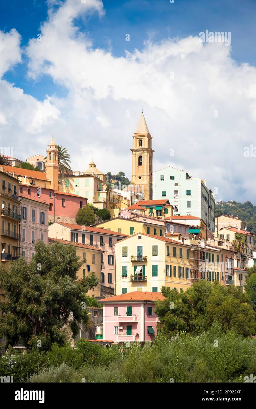 VENTIMIGLIA, ITALY - CIRCA AUGUST 2020: panarama of Ventimiglia old ...