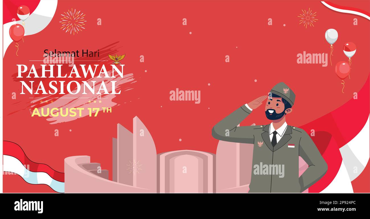 Selamat hari pahlawan nasional. Indonesian National Heroes day template design vector illustration Stock Vector