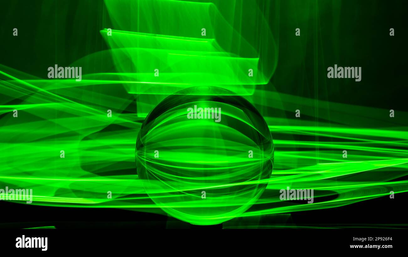 Light painting with a glass sphere Stock Photo Alamy