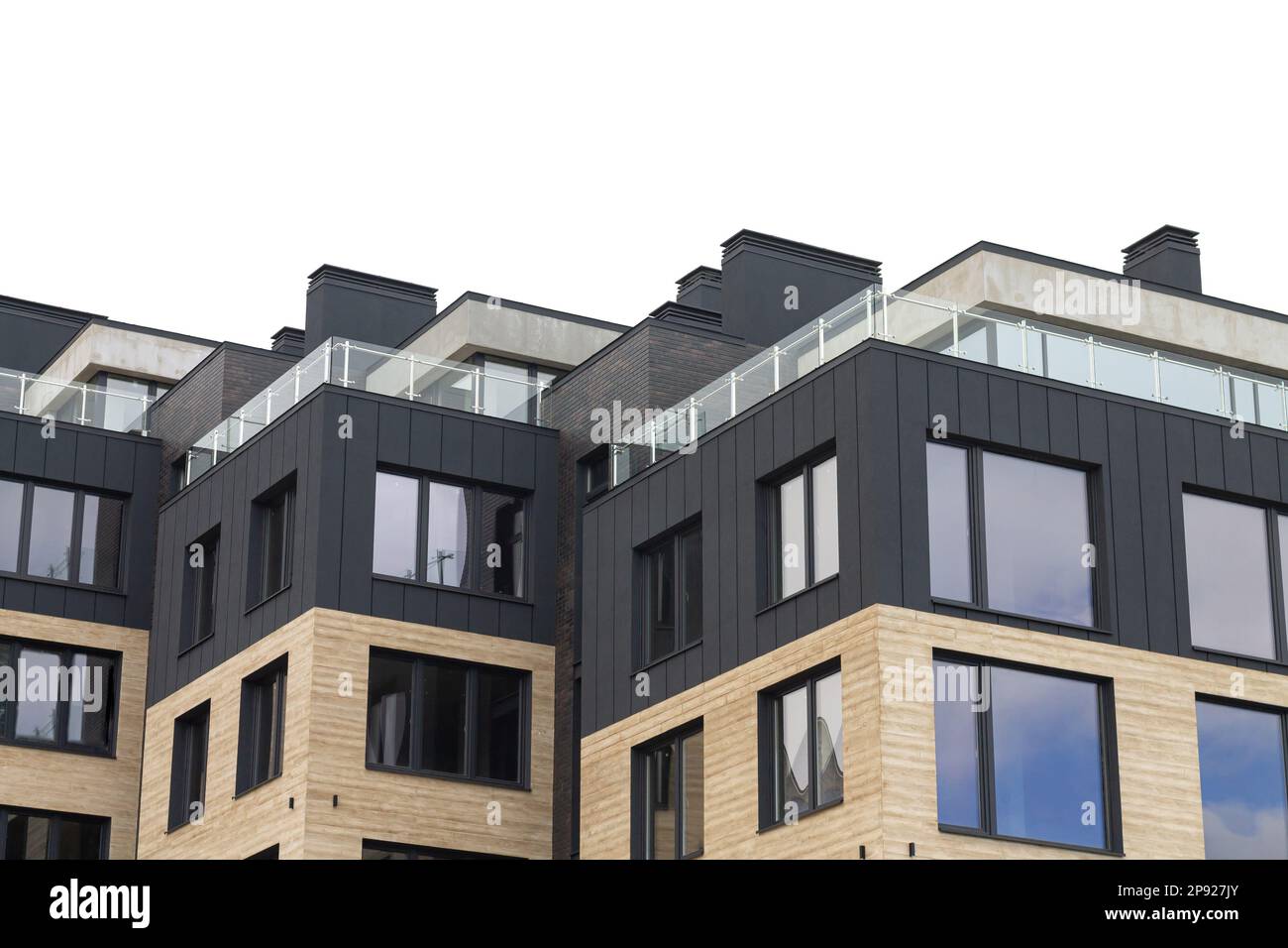 New modern apartment building isolated on white background Stock Photo ...