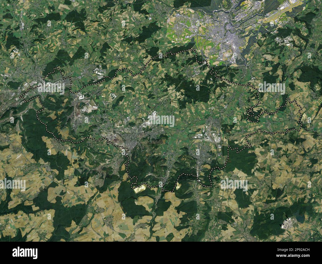 Canton Esch-sur-Alzette, canton of Luxembourg. High resolution satellite map Stock Photo