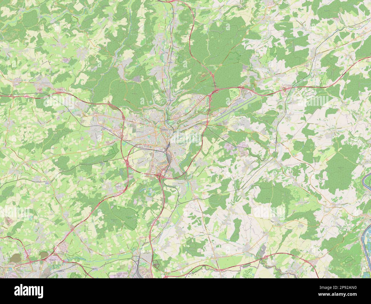 Canton Luxembourg, canton of Luxembourg. Open Street Map Stock Photo
