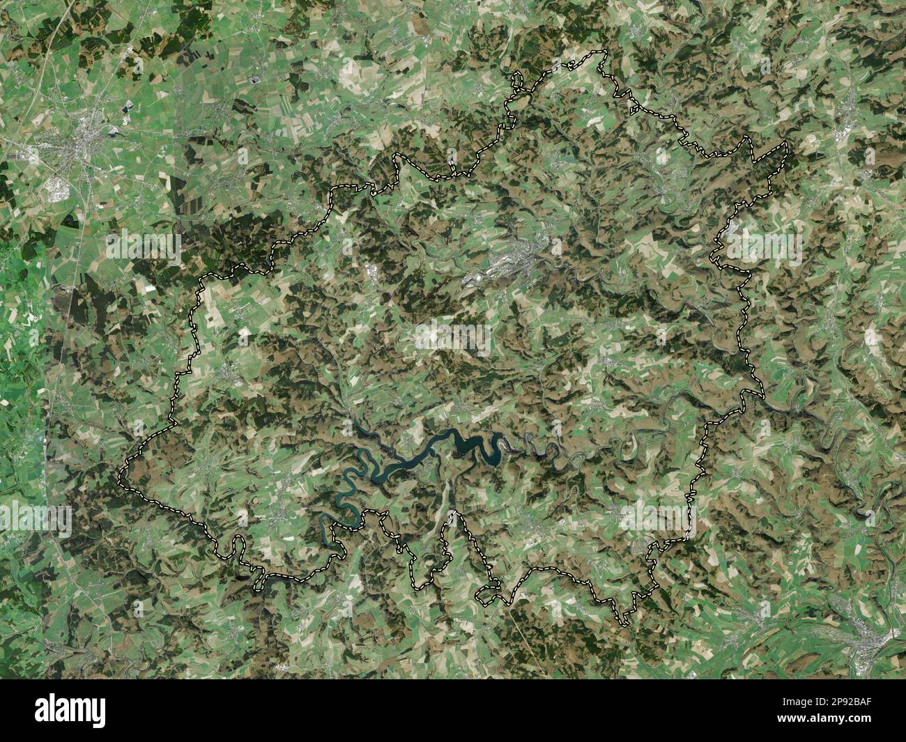 Canton Wiltz, canton of Luxembourg. High resolution satellite map Stock