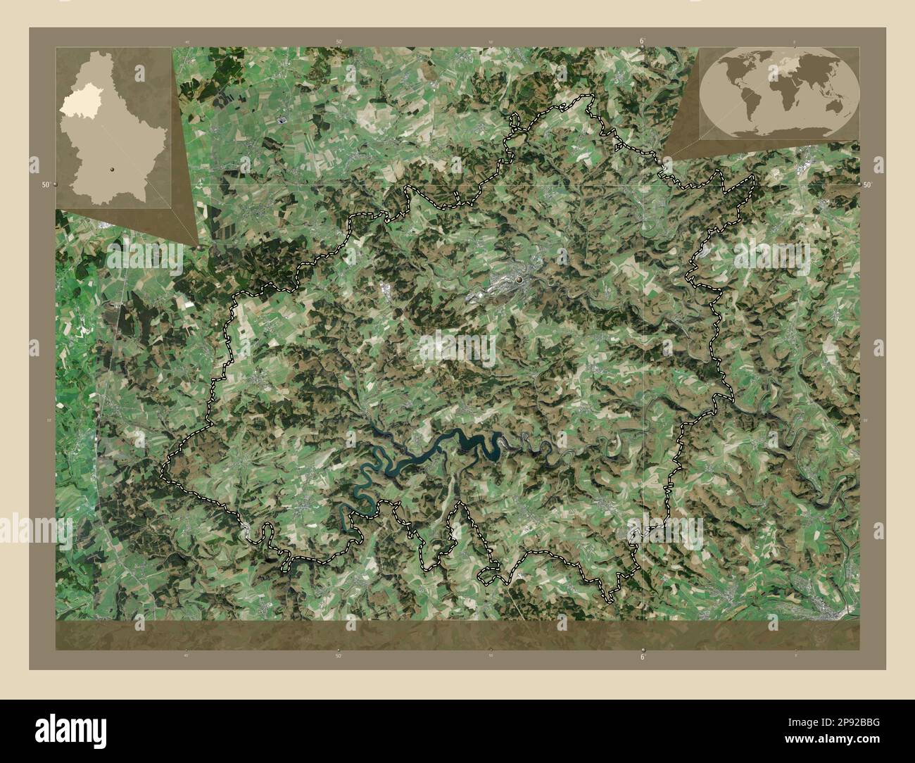 Canton Wiltz, canton of Luxembourg. High resolution satellite map