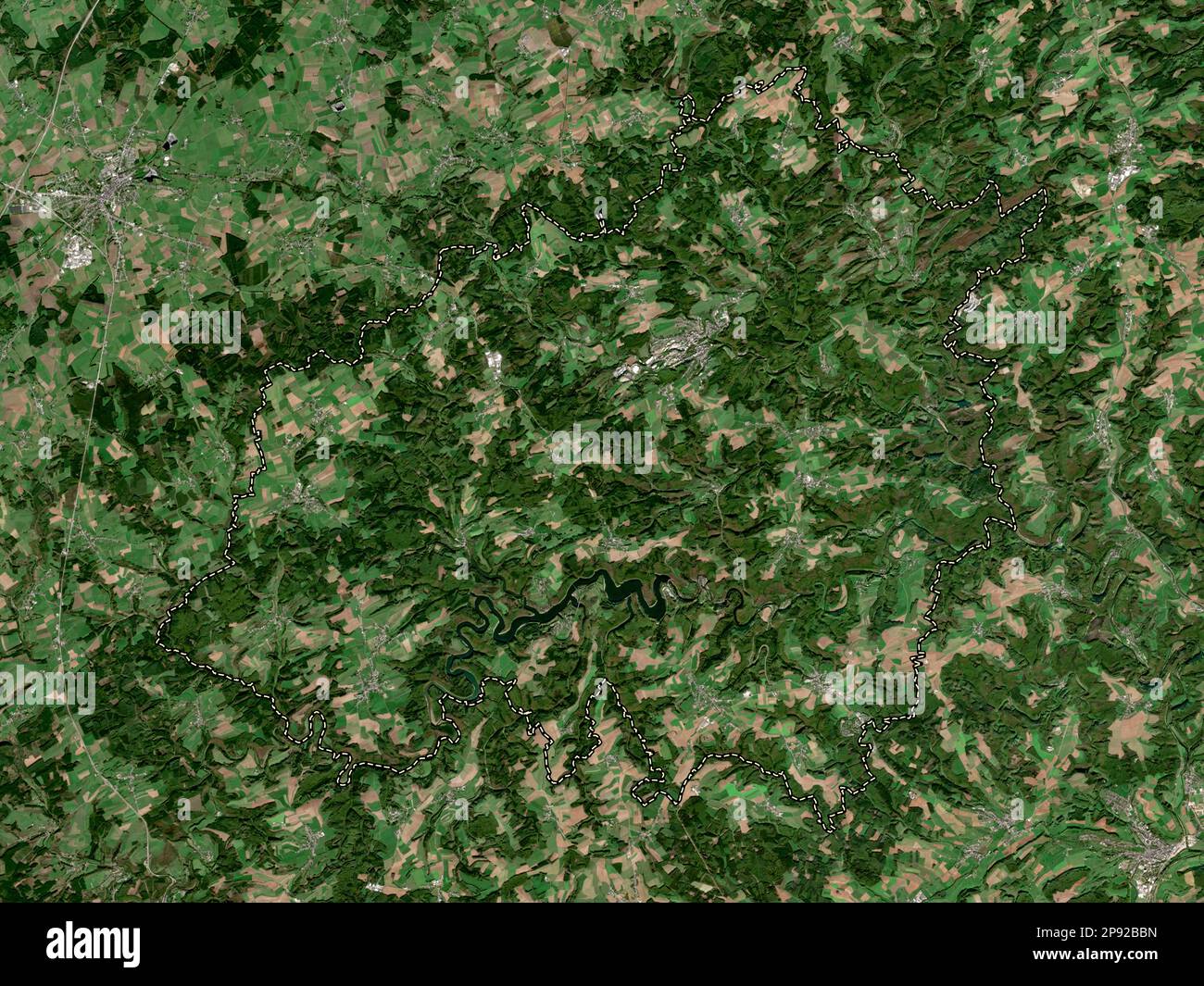 Canton Wiltz, canton of Luxembourg. Low resolution satellite map Stock