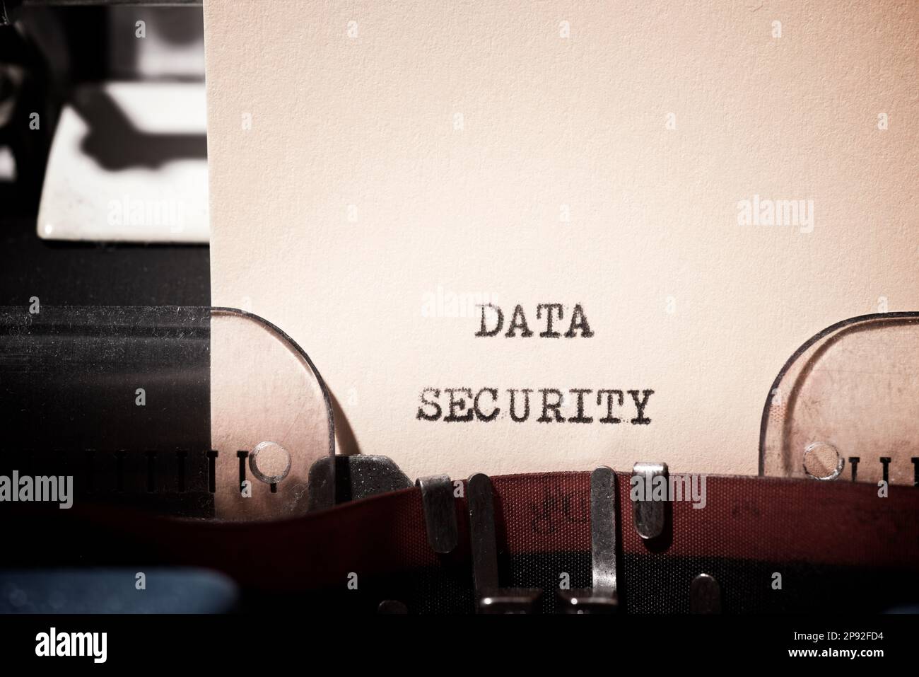 Data security text written with a typewriter Stock Photo Alamy