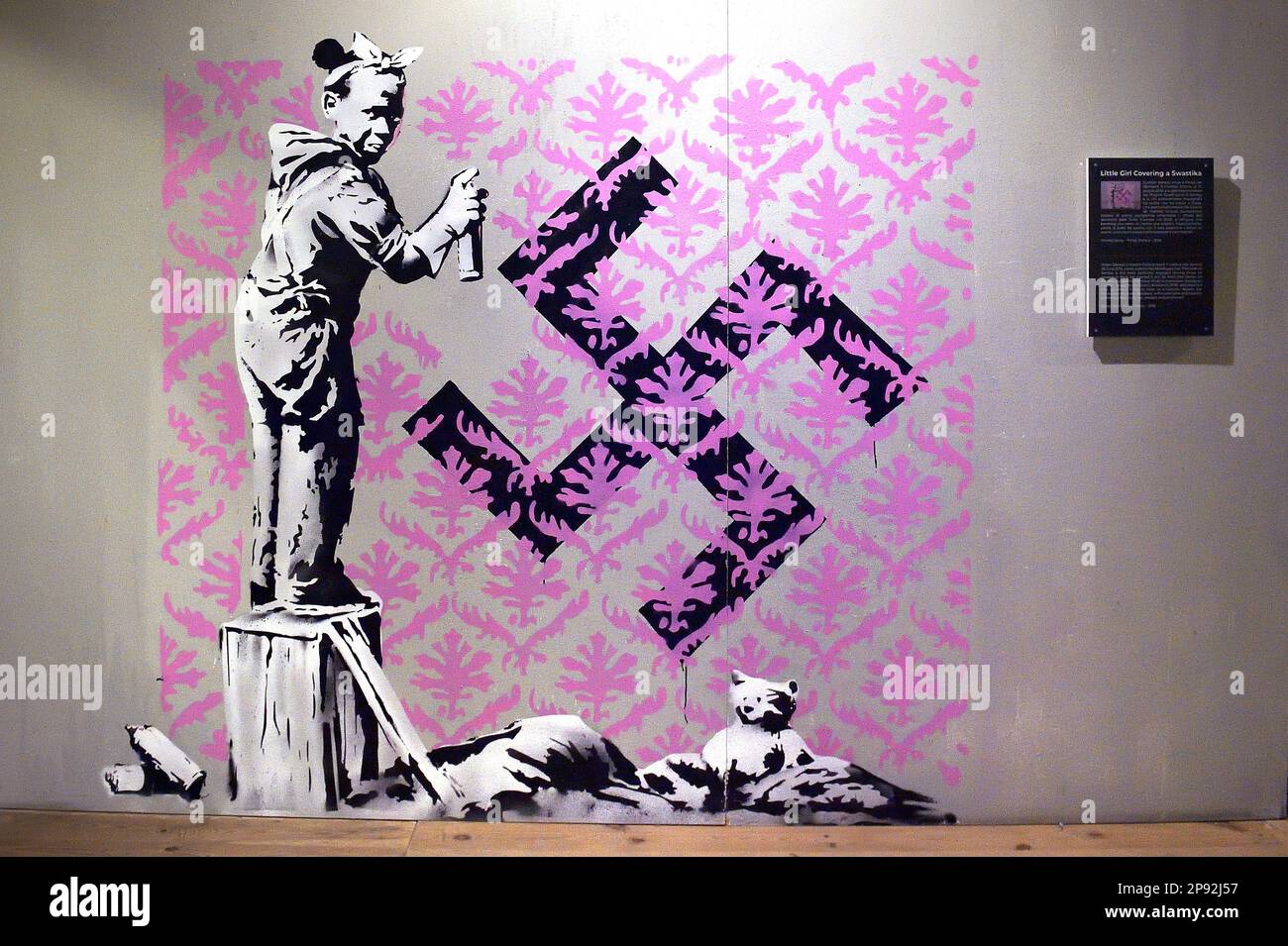 Rome, Italy. 10th Mar, 2023. General view of a Banksy artwork during of ...