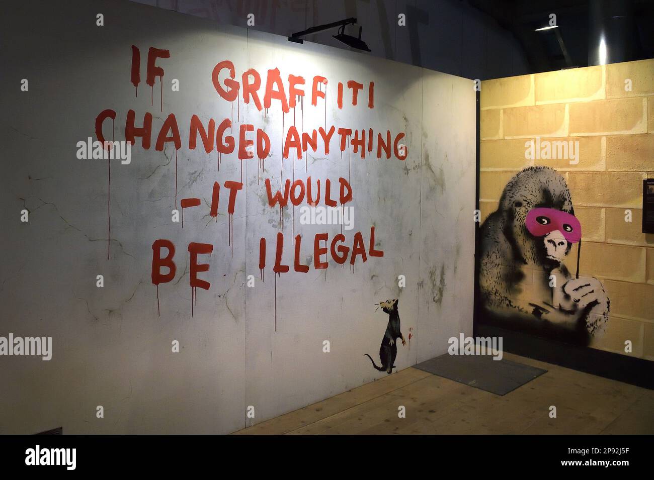 Rome, Italy. 10th Mar, 2023. General view of a Banksy artwork during of ...