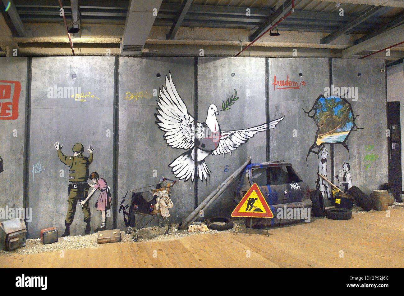 Rome, Italy. 10th Mar, 2023. General view of a Banksy artwork during of ...