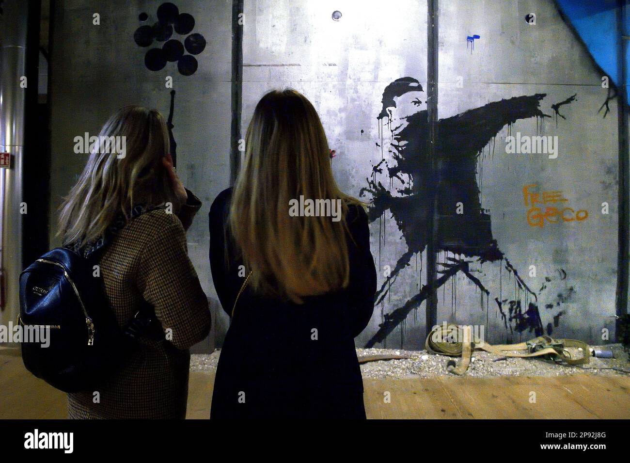 Rome, Italy. 10th Mar, 2023. General view of a Banksy artwork during of ...