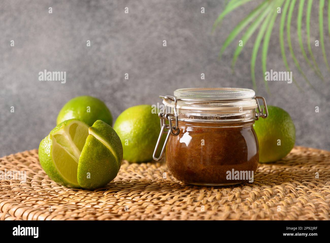 Traditional Sri Lankan Lime Pickle of lime, salt, chilli, pepper in