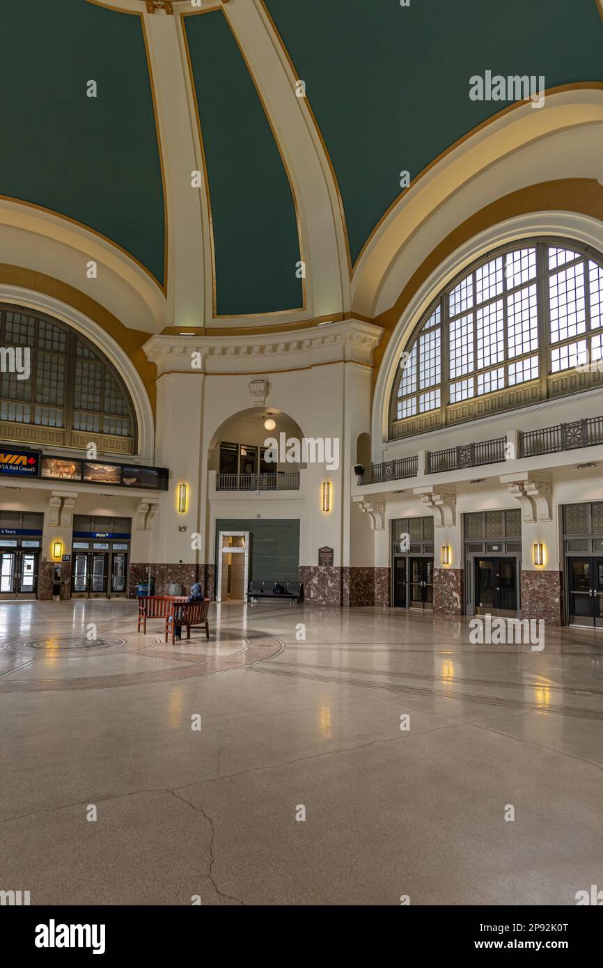 Interior of Union Station, the train station in Winnipeg, Manitoba