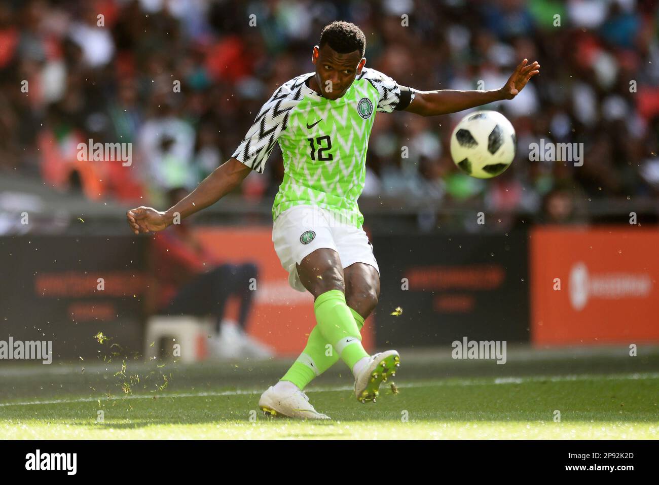 Shehu Abdullahi of Nigeria - England v Nigeria, International Friendly, Wembley Stadium, London - 2nd June 2018. Stock Photo