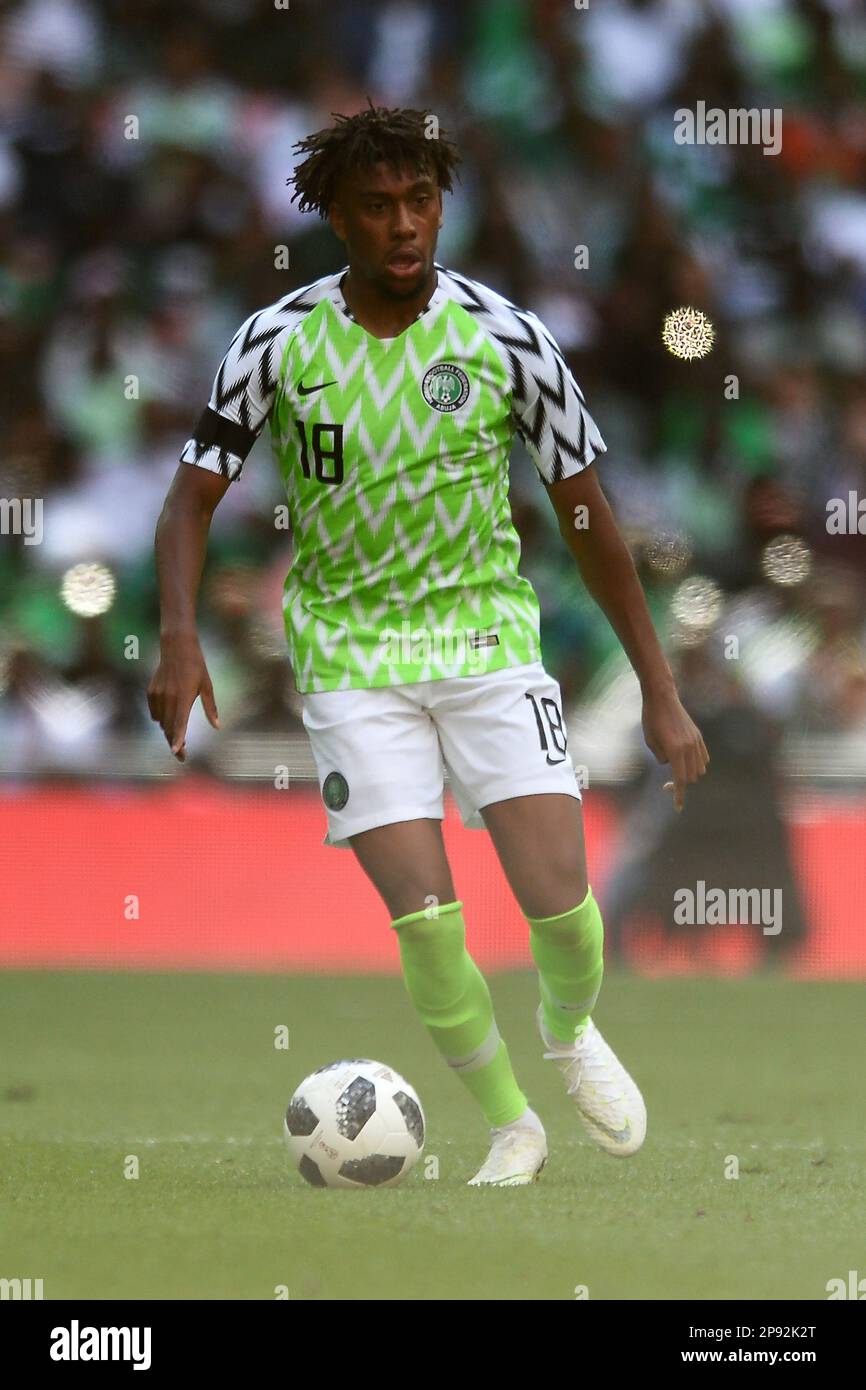 Alex Iwobi of Nigeria - England v Nigeria, International Friendly, Wembley Stadium, London - 2nd June 2018. Stock Photo