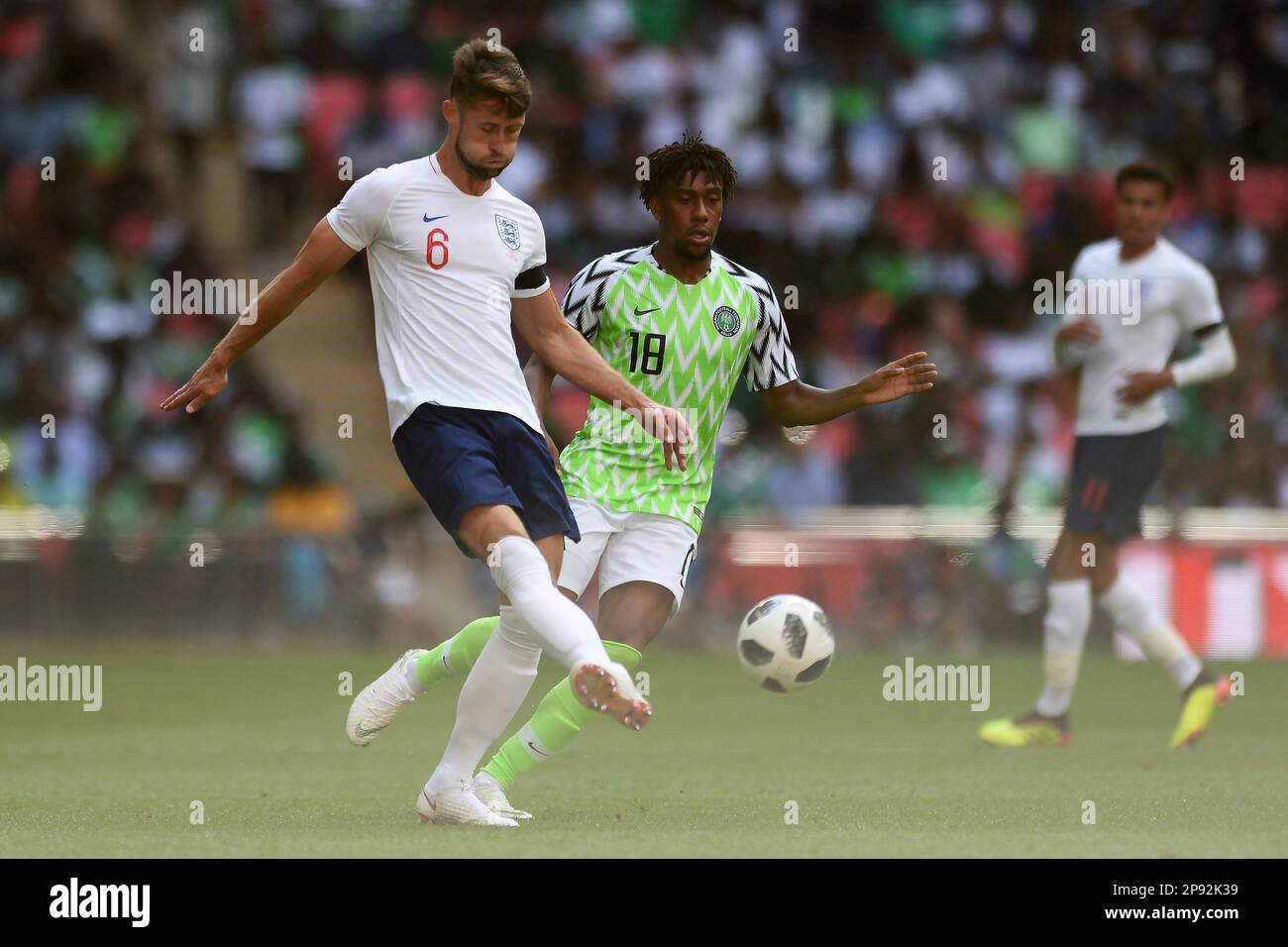 Gary Cahill of England - England v Nigeria, International Friendly, Wembley Stadium, London - 2nd June 2018. Stock Photo
