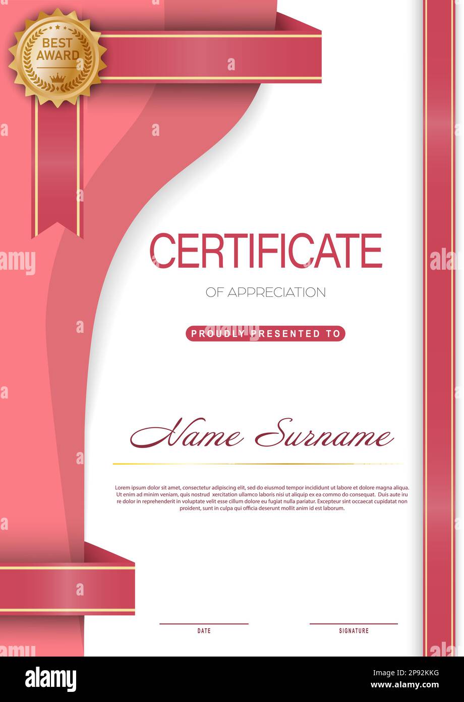 Certificate. The layout of the certificate of recognition of education