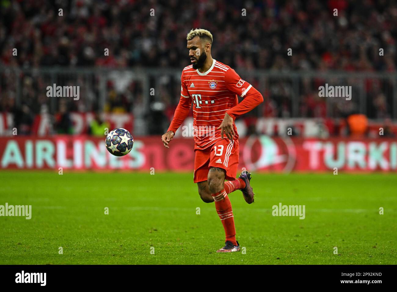 Munich, 8. March 2023, #13 Eric Maxim Choupo-Moting FCB, Fussball MUNICH, Germany. , . #13 Eric Maxim Choupo-Moting FOOTBALL, UEFA CHAMPIONS LEAGUE, Fc Bayern Muenchen vs PSG, Paris Saint Germain, Round of 16 2nd leg on Wednesday 8. March 2023 in Munich at the Allianz Arena football stadium, result 2:0, (Photo & Copyright by © Martin HANGEN/ATPimages) (HANGEN Martin/ATP/SPP) Credit: SPP Sport Press Photo. /Alamy Live News Stock Photo