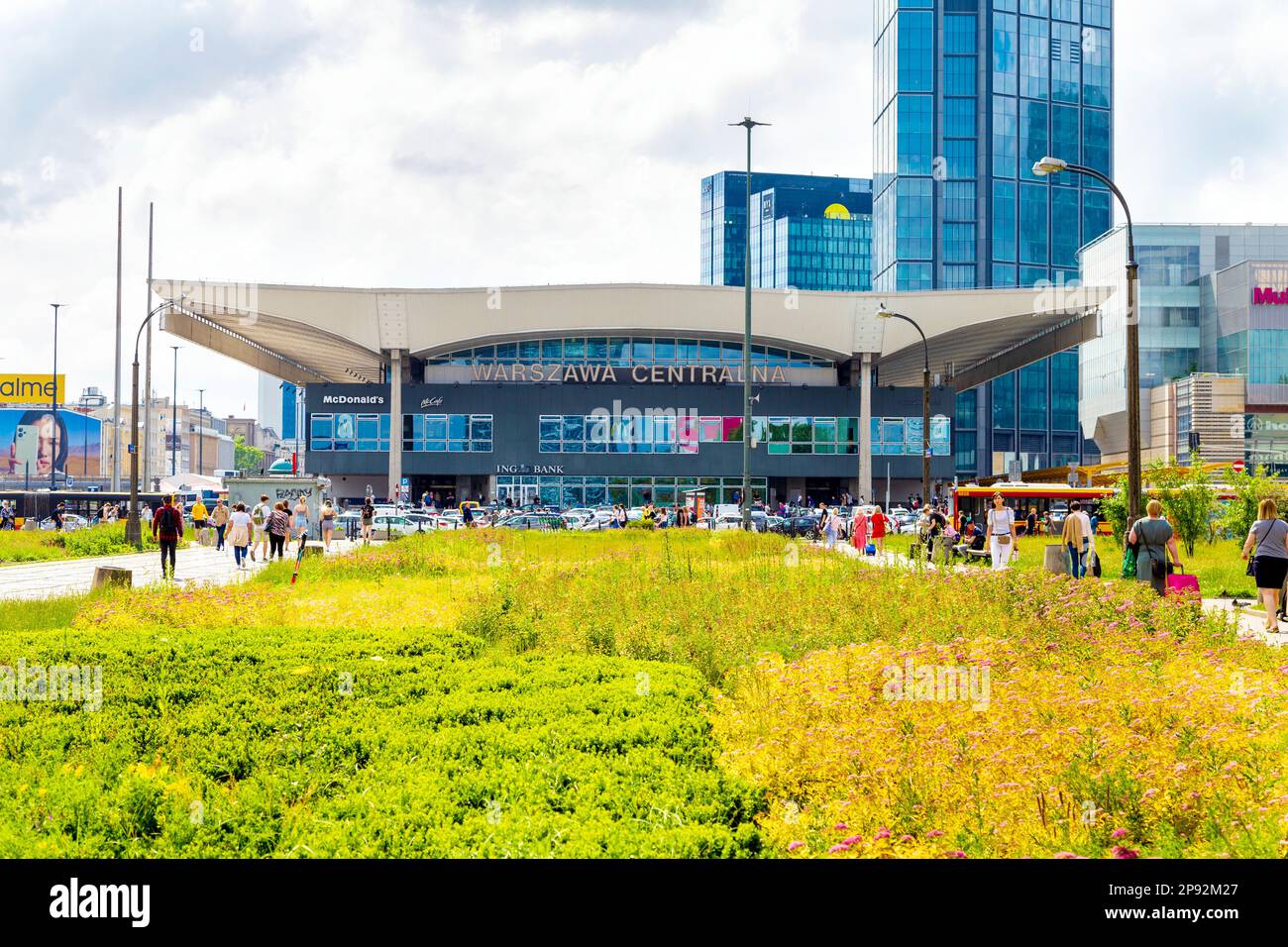 Exterior of Warsaw Central Railway Station (Warszawa Centralna), Warsaw, Poland Stock Photo