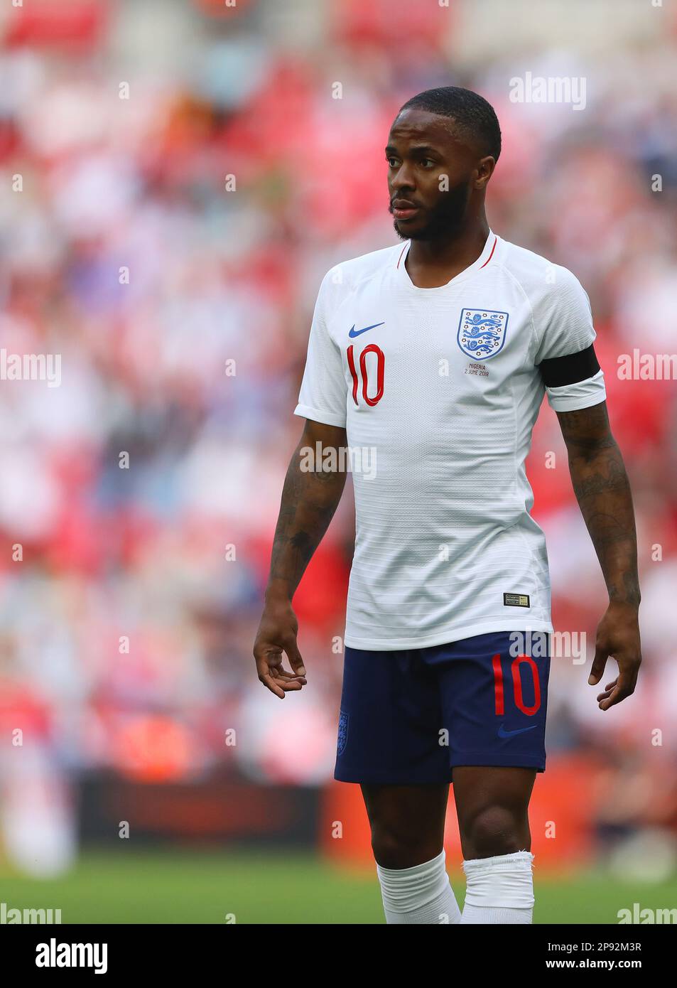Raheem Sterling of England - England v Nigeria, International Friendly, Wembley Stadium, London - 2nd June 2018. Stock Photo