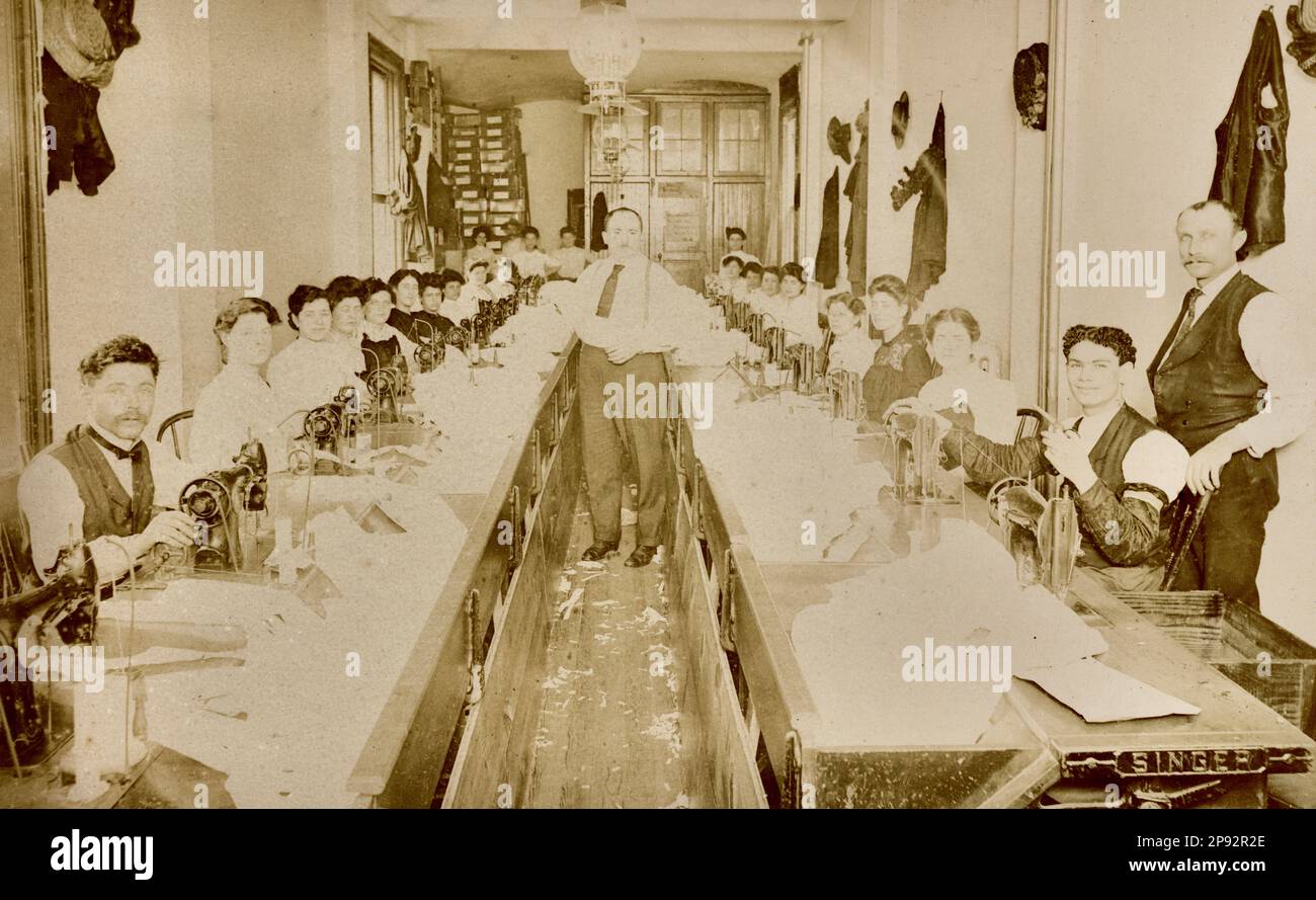 Garment Workers about 1900, Tailors, Singer Sewing Machines, Old