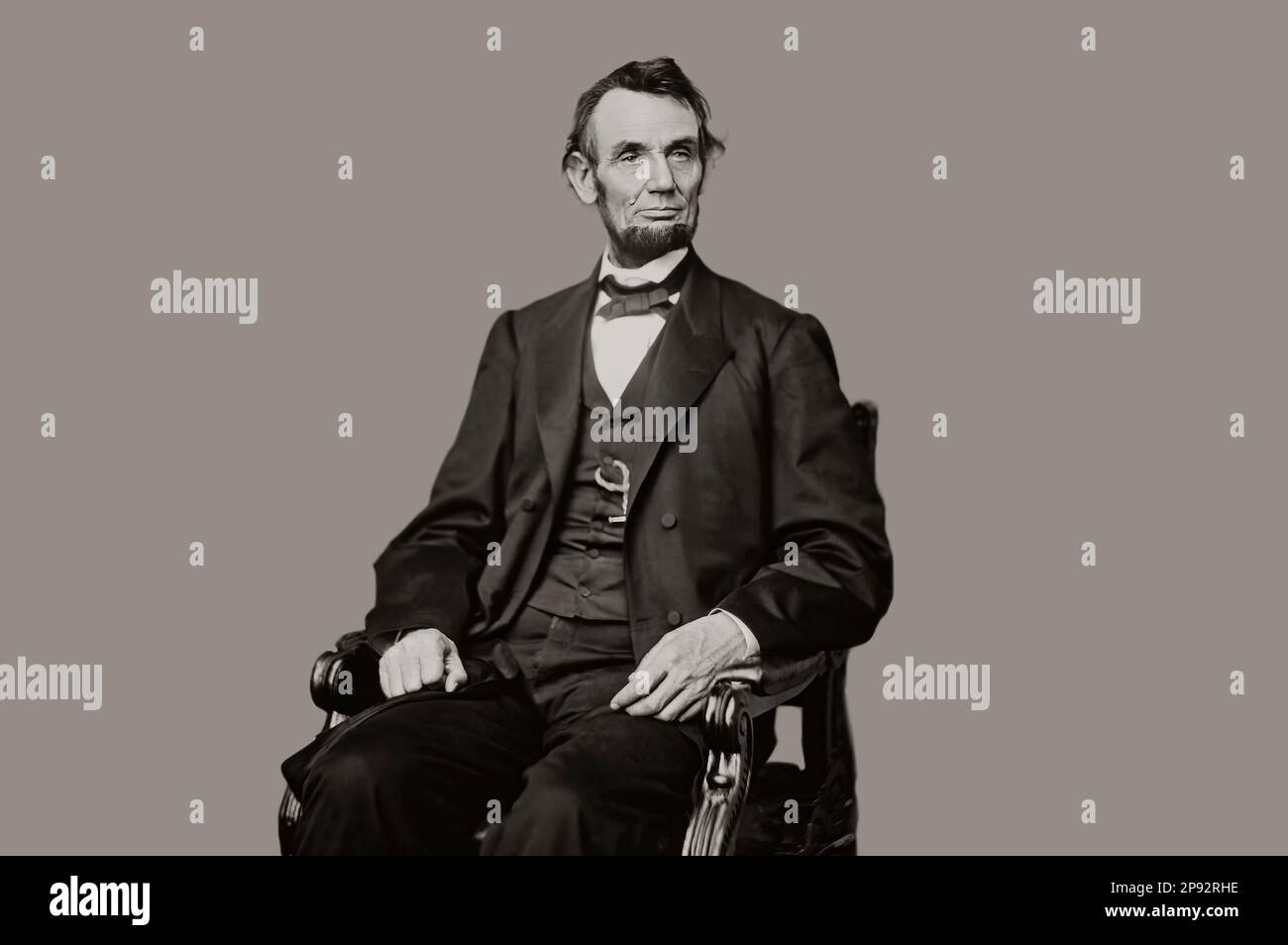 Abraham Lincoln, 1809-1865, 16th president of the United States, portrait photo by Mathew B. Brady, digitally restored Stock Photo