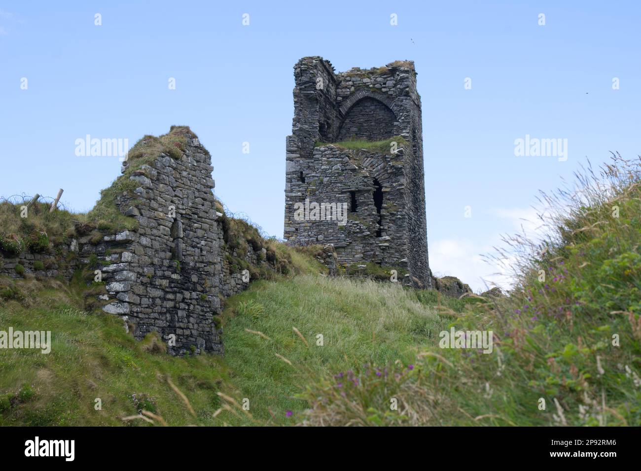 Castle ruins at Old Head of Kinsale EIRE Stock Photo