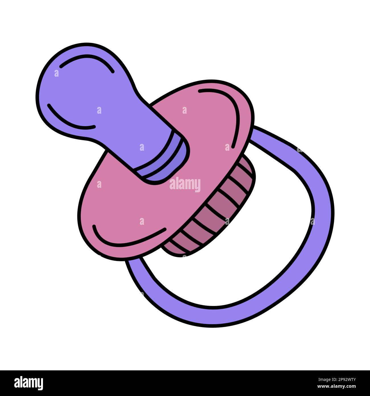 Pacifier for baby, cute colorful doodle Stock Vector