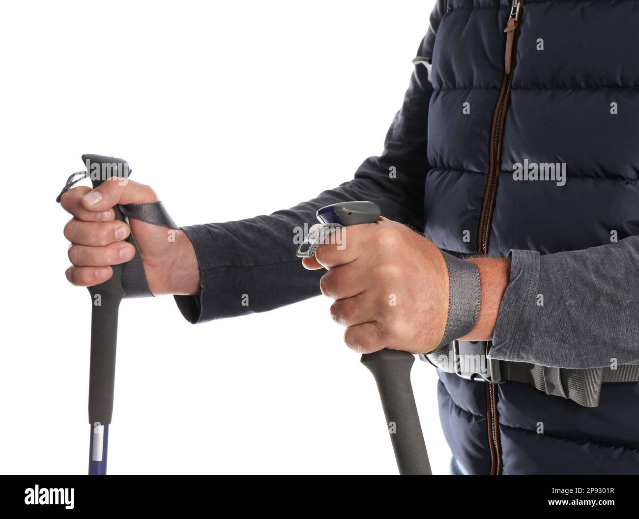 Senior male hiker trekking poles hi-res stock photography and images ...